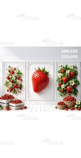 Tło fotograficzne „Truskawkowa galeria z dekoracyjnymi panelami” | 4012